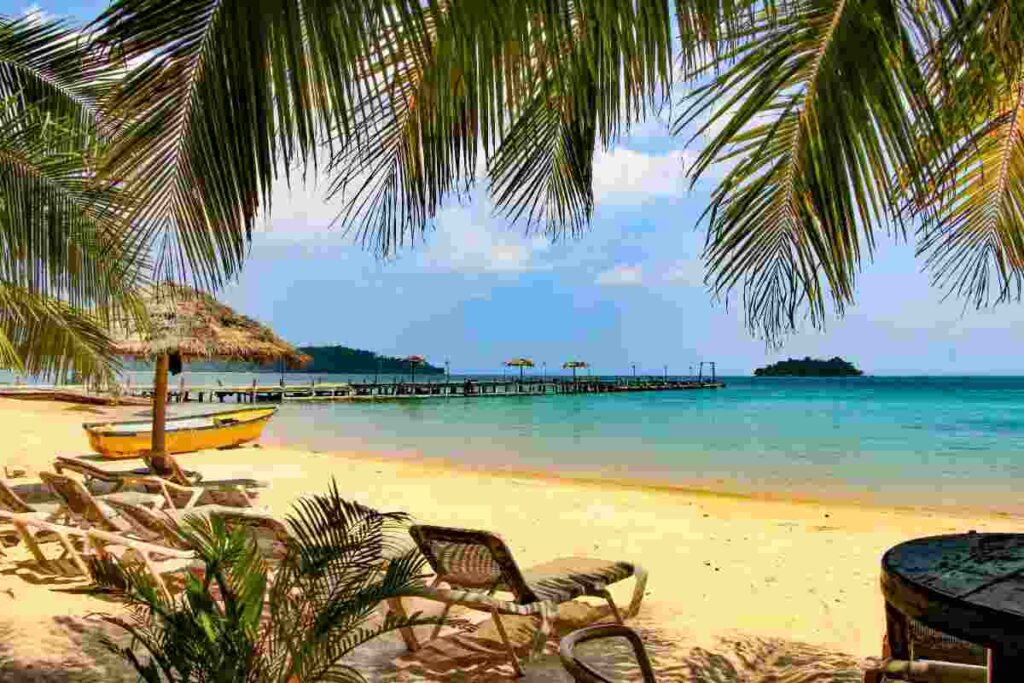 Cambodia best beaches map - Koh Rong Island Ferry Route