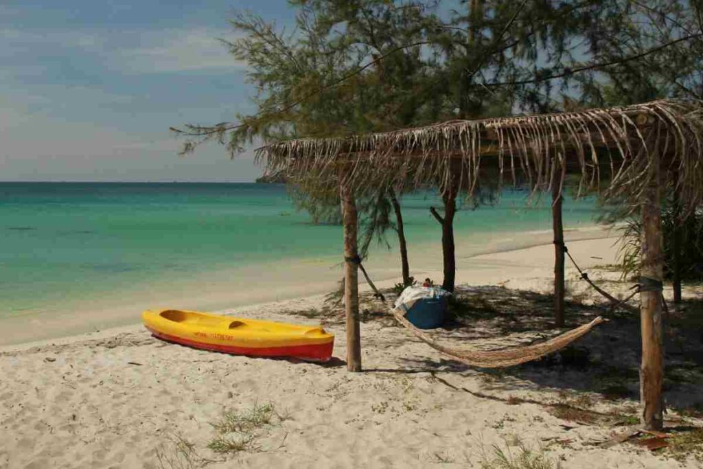 Cambodia best beaches map - Sihanoukville city and port area