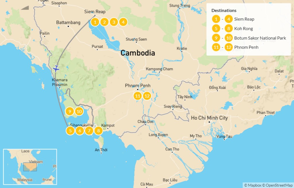 Map of Cambodia's Coastal Region (or "Cambodia Coastal Area Map")